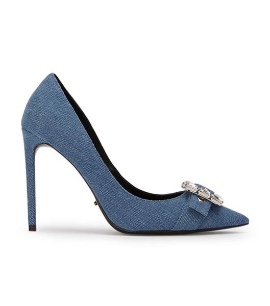 Tony Bianco Abbey Washed Denim 10.5cm Bling Heels Blau | PCHER75920