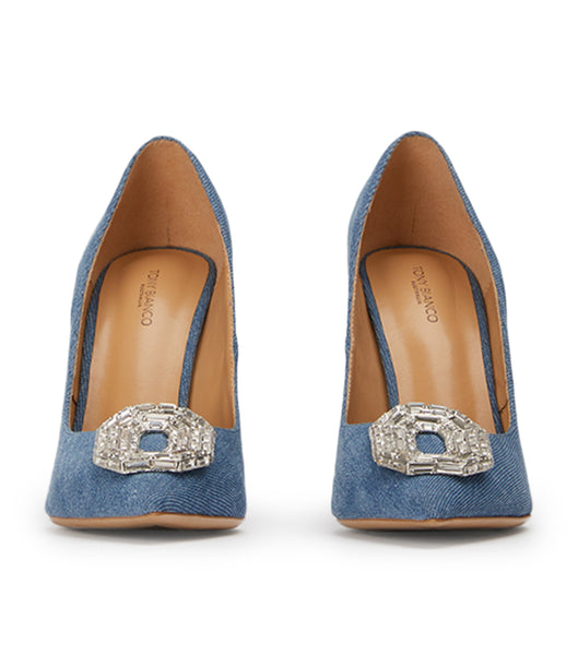 Tony Bianco Alison Washed Denim 10.5cm Bling Heels Blau | CHNEJ46891