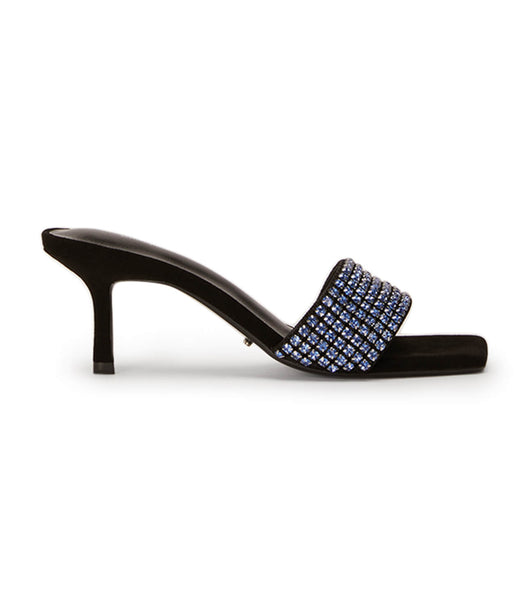 Tony Bianco Amos Blue Crystal/Black Wildleder 6.5cm Event-Heels Blau Schwarz | QCHUV95104