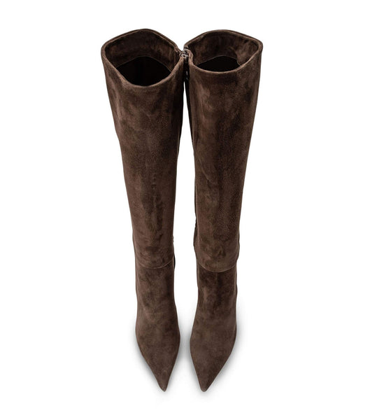 Tony Bianco Apollo Espresso Wildleder 10.5cm Stiletto-Stiefel Schokolade | CHDYB29755