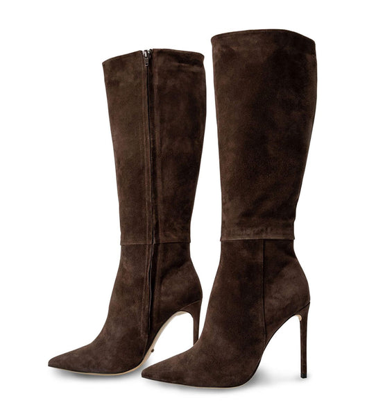 Tony Bianco Apollo Espresso Wildleder 10.5cm Stiletto-Stiefel Schokolade | CHDYB29755