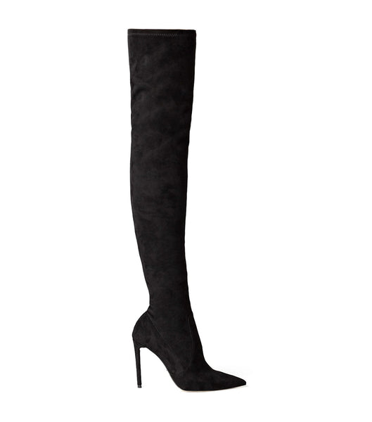 Tony Bianco Avah Black Stretch Wildleder 10.5cm Stiletto-Stiefel Schwarz | DCHKV40031