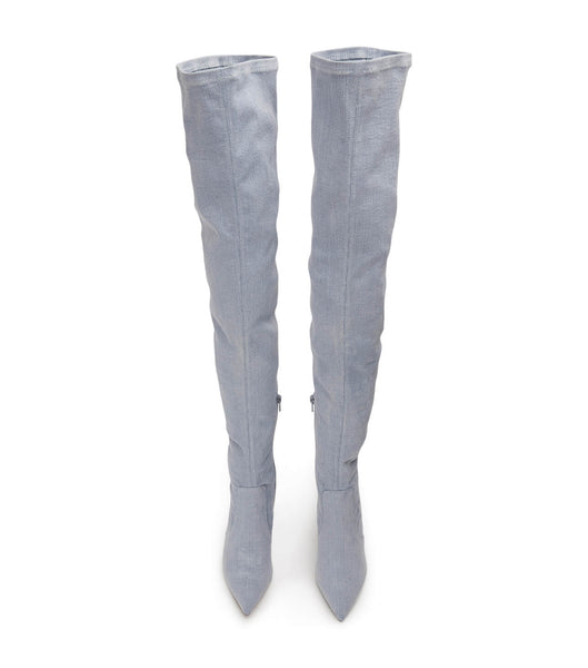 Tony Bianco Avah Denim Stretch 10.5cm Stretchstiefel Blau | DCHKV70621