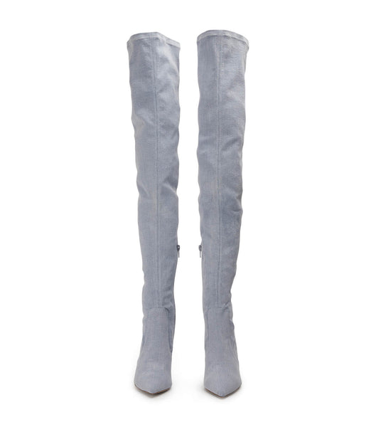 Tony Bianco Avah Denim Stretch 10.5cm Stiletto-Stiefel Blau | QCHUV79017