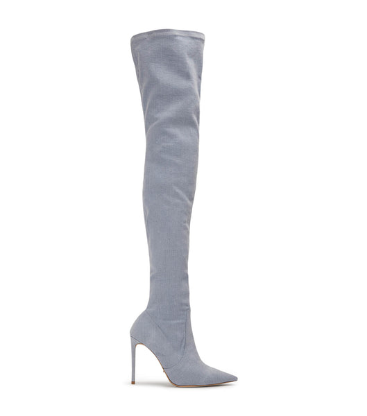 Tony Bianco Avah Denim Stretch 10.5cm Stiletto-Stiefel Blau | QCHUV79017