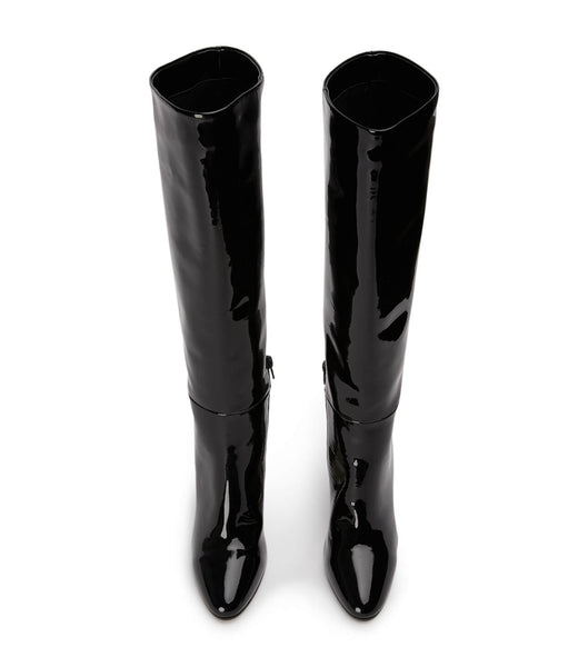 Tony Bianco Boss Black Lack 9.5cm Stiefel mit Absatz Schwarz | CHQAV69395