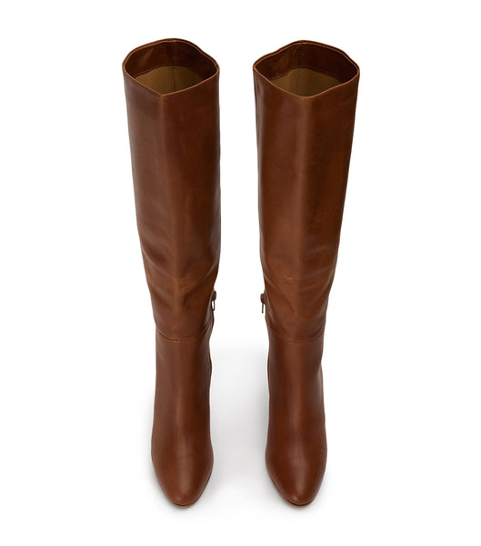 Tony Bianco Boss Cognac 9.5cm Stiefel mit Absatz Braun | PCHER25868