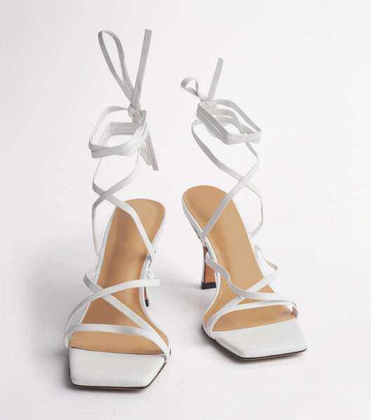 Tony Bianco Caden White Sheep Nappa 8.5cm Event-Heels Weiß | PCHQX70645