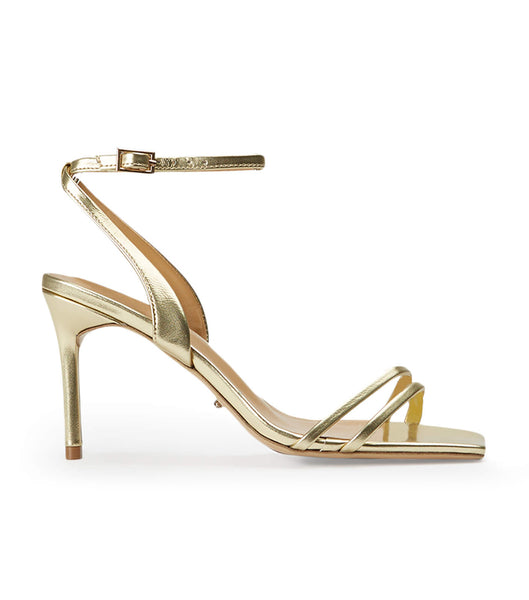 Tony Bianco Camelia Gold Nappa Metallic 8.5cm Brautabsätze Gold Metal | BCHSD21165