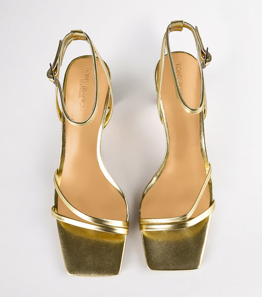 Tony Bianco Corso Gold Nappa Metallic 8.5cm Event-Heels Gold Metal | CHJZR40325