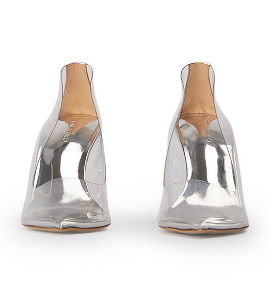 Tony Bianco Dolly Clear Vinylite/Silver 9.5cm Event-Heels Silber | UCHND54330