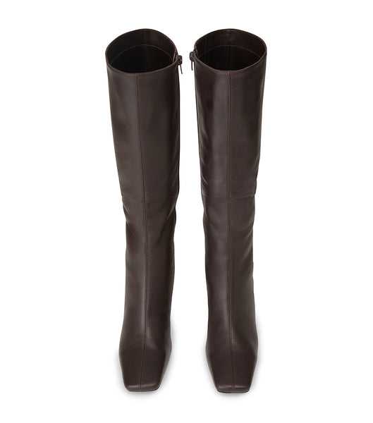 Tony Bianco Fantasy Chocolate Nappa 8cm Stiletto-Stiefel Schokolade | ZCHMJ48070