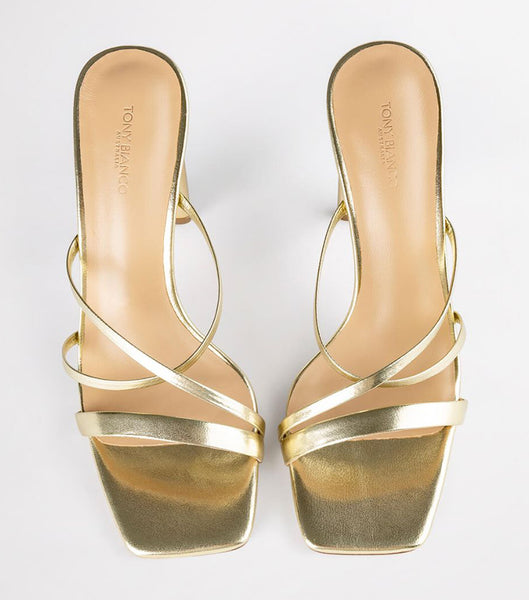 Tony Bianco Fior Gold Nappa Metallic 11cm Event-Heels Gold Metal | UCHTG56597