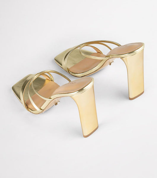 Tony Bianco Fior Gold Nappa Metallic 11cm Event-Heels Gold Metal | UCHTG56597