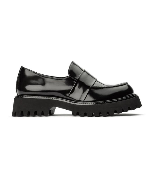 Tony Bianco Gisele Black Hi Shine 4cm Loafers Schwarz | ACHWC90913