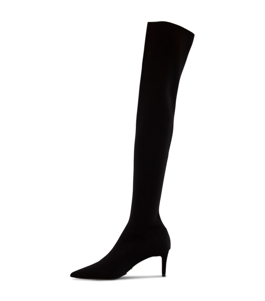 Tony Bianco Gracie Black Sock Knit 6.5cm Stiletto-Stiefel Schwarz | ACHWC30394