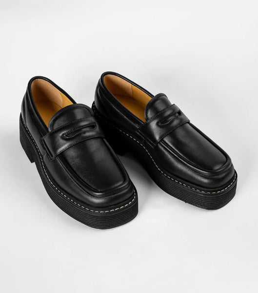 Tony Bianco Granite Black Nappa 5cm Loafers Grau Schwarz | FCHUI19904