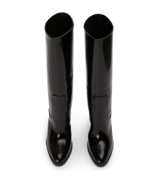 Tony Bianco Hadley Black Hi Shine 10.5cm Stiletto-Stiefel Schwarz | MCHFT75967