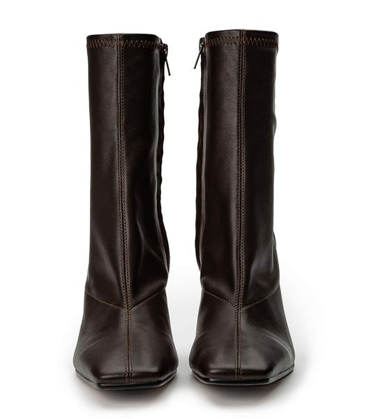 Tony Bianco Halsey Chocolate Nappa 10.5cm Stiefel mit Absatz Schokolade | CHXBR91210