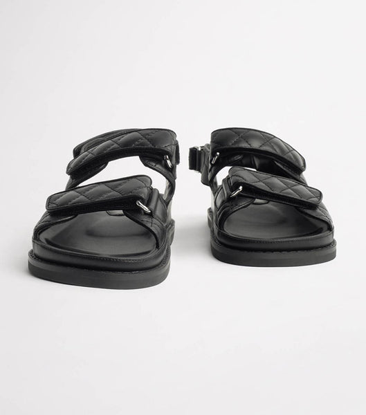 Tony Bianco Hiranni Black Sheep Nappa 3.5cm Sandalen Schwarz | CHXMI89995