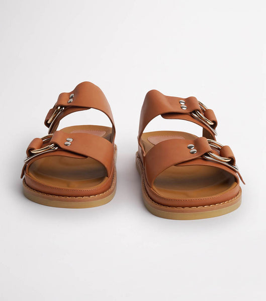 Tony Bianco Hunter Tan Como 3.5cm Flache Sandalen Braun | GCHEC23193