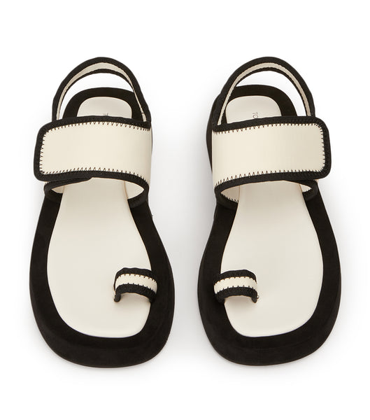 Tony Bianco Iso White/Black Neoprene 3.5cm Sandalen Weiß Schwarz | CHZPD94853