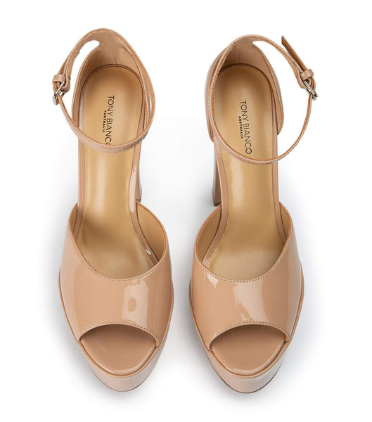 Tony Bianco Jayze Nude Lack 14cm Event-Heels Beige | CHXBR62078