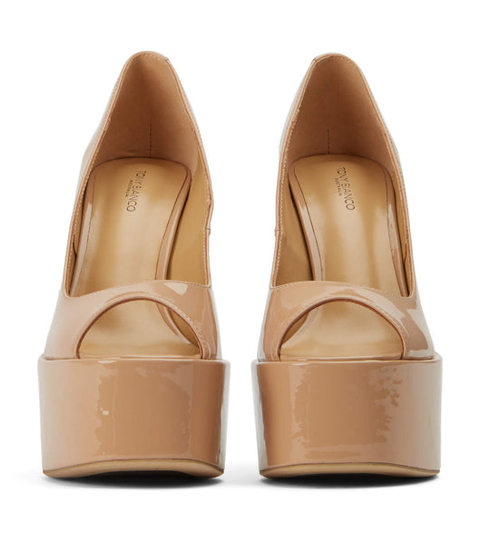 Tony Bianco Jolee Nude Lack 15cm Plateauschuhe Beige | UCHTG58899