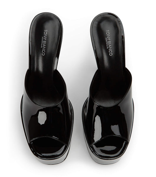 Tony Bianco Jordyn Black Lack 15cm Plateauschuhe Schwarz | DCHKV15752