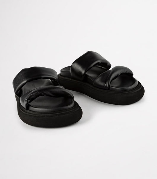 Tony Bianco June Black Nappa 3cm Sandalen Schwarz | GCHUC67940