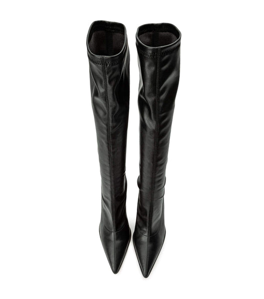 Tony Bianco Knight Black Venezia 9.5cm Stretchstiefel Schwarz | DCHVO97291