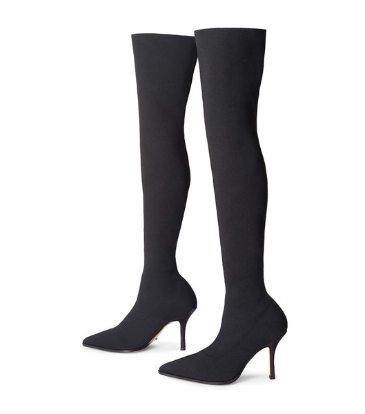 Tony Bianco Kori Black Sock Knit 9.5cm Stiletto-Stiefel Schwarz | CHNEJ42816