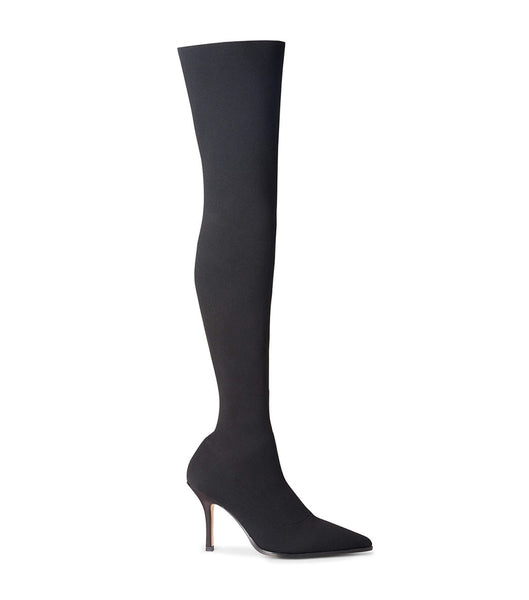 Tony Bianco Kori Black Sock Knit 9.5cm Stiletto-Stiefel Schwarz | CHNEJ42816