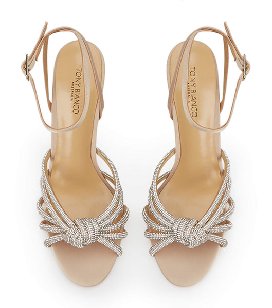 Tony Bianco Kyla Nude Satin 11cm Event-Heels Beige | GCHEC66693