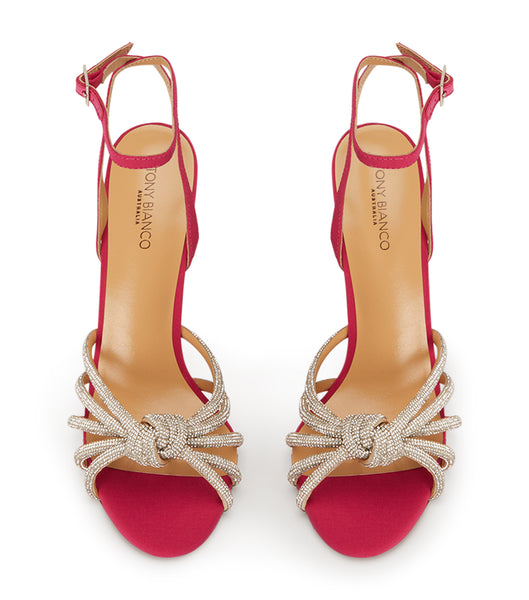 Tony Bianco Kyla Persian Crepe 11cm Bling Heels Rot | MCHFT15537