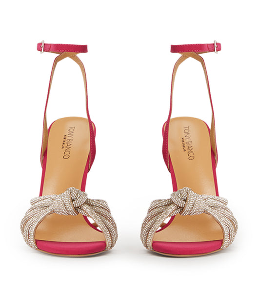 Tony Bianco Kyla Persian Crepe 11cm Bling Heels Rot | MCHFT15537