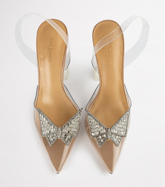 Tony Bianco Laos Clear Vinylite 10.3cm Bling Heels Silber | ECHVG63506