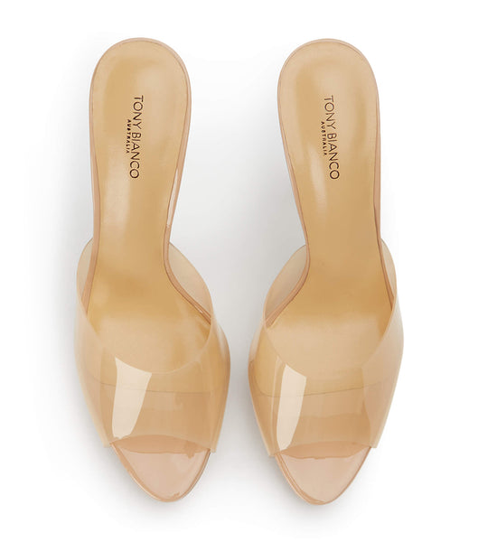 Tony Bianco Liquid Nude Vinylite/Nude Lack 12cm Plateauschuhe Beige | CHZDE14309