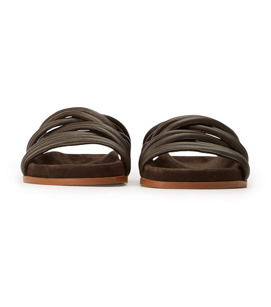 Tony Bianco Loki Chocolate Nappa Flache Sandalen Schokolade | ECHVG57401