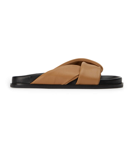 Tony Bianco Lora Biscuit Nappa 1.5cm Flache Sandalen Gelb | FCHHY18508