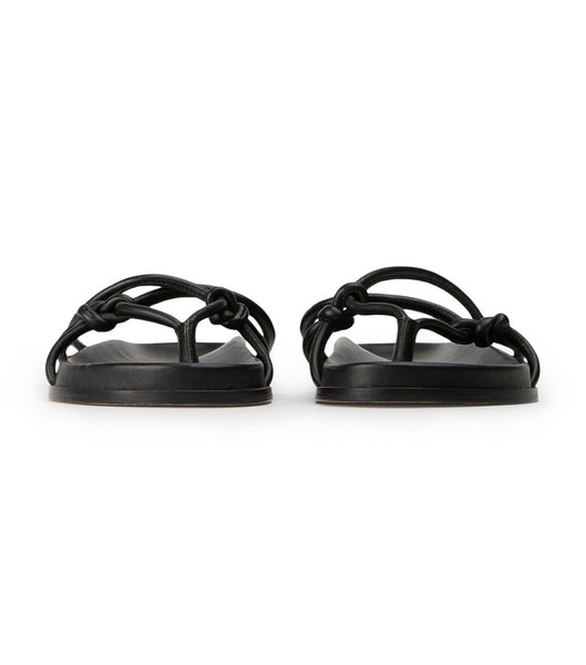 Tony Bianco Luelle Black Nappa Flache Sandalen Schwarz | TCHPQ37085