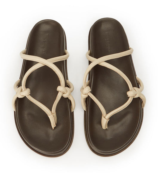 Tony Bianco Luelle Vanilla Nappa Flache Sandalen Hellgelb | ZCHMJ50628