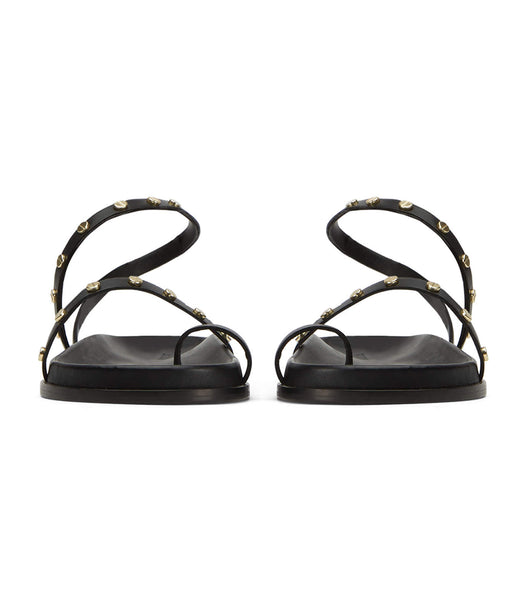 Tony Bianco Lyvia Black Flache Sandalen Schwarz | CHDYB82704