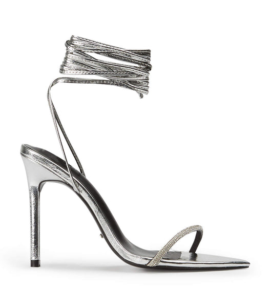 Tony Bianco Makai Silver Foil 10.5cm Bling Heels Silber | MCHHR90373