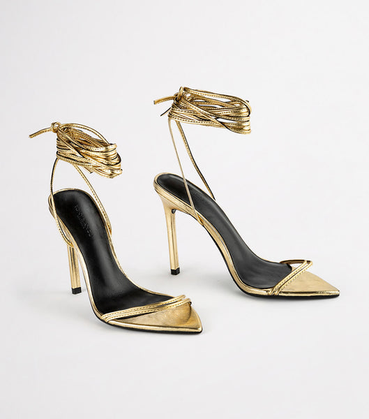 Tony Bianco Millie Gold Foil 10.5cm Riemchensandaletten Gold | CHXBR36232