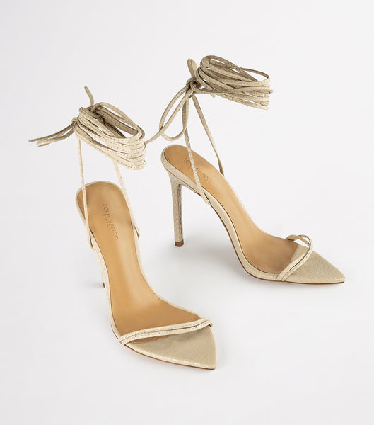 Tony Bianco Millie Vanilla Snake 10.5cm Event-Heels Hellgelb | FCHHY90355