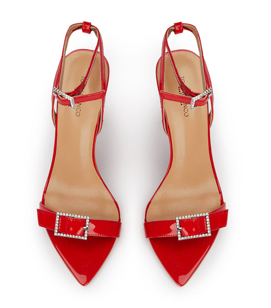 Tony Bianco Mopsy Scarlet Lack 10.5cm Bling Heels Tiefesrot | CHJVR66157