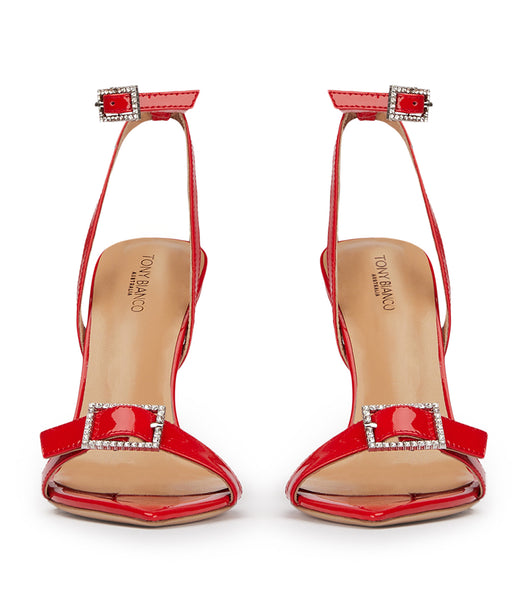 Tony Bianco Mopsy Scarlet Lack 10.5cm Bling Heels Tiefesrot | CHJVR66157