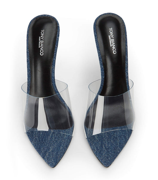 Tony Bianco Mylo Clear Vinylite/Blue Denim 10.5cm Event-Heels Blau | GCHUC42787