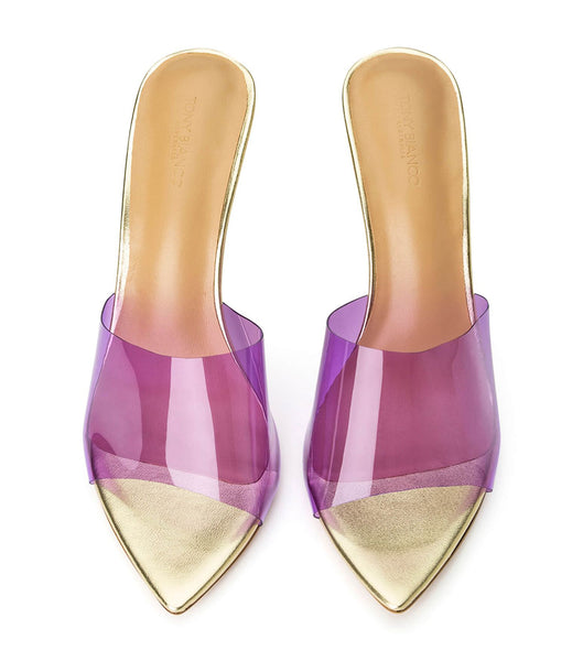 Tony Bianco Mylo Purple Vinylite/Gold 10.5cm Event-Heels Lila Gold | CHQAV38073